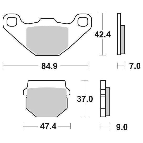 101HF SBS PASTIGLIA FRENO POST per ADLY 150 Interceptor 4T 2005-2008