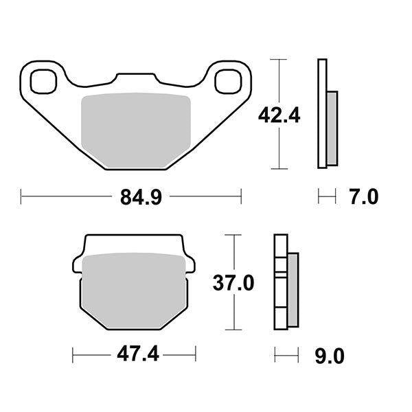 101HM SBS PASTIGLIA FRENO ANT DX o SX per ADLY 150 Interceptor 4T 2005-2008