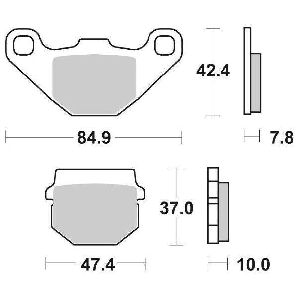 102HF SBS PASTIGLIA FRENO ANT per ADLY 100 PANTer 2T 2001-2006