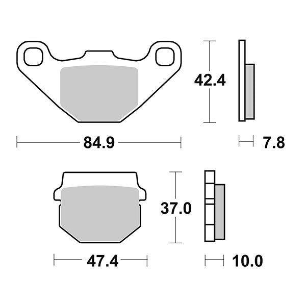 102HM SBS PASTIGLIA FRENO ANT per PEUGEOT 50 Buxi 1994-1997