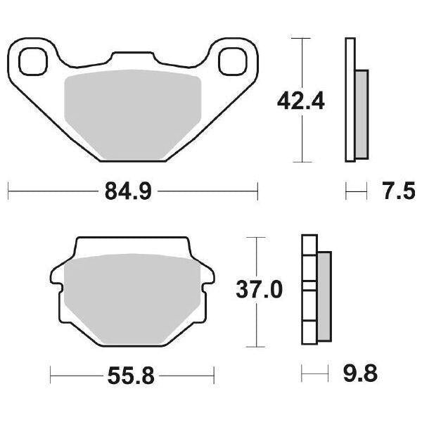 135HF SBS PASTIGLIA FRENO ANT DX o SX per KAWASAKI 500 GPZ S 1992-1993