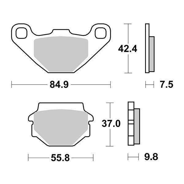 135HM SBS PASTIGLIA FRENO ANT DX o SX per KAWASAKI 570 KLR 1988-0