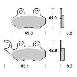 140HM SBS PASTIGLIA FRENO ANT per SYM 300 HD E4 2019-2020