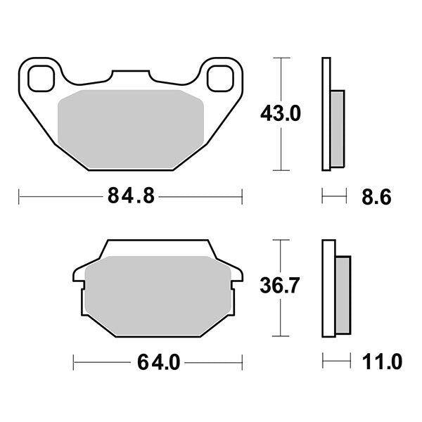 154HM SBS PASTIGLIA FRENO ANT per KYMCO 200 Agility I R16 Plus 2014-2018