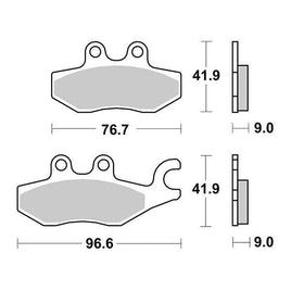187HM SBS PASTIGLIA FRENO POST per PIAGGIO 150 Medley 4T IE 2016-2019