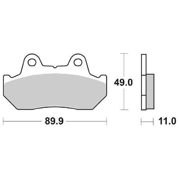 542HF SBS PASTIGLIA FRENO ANT DX o SX per HONDA 650 CB SC Nighthawk 1983-1985