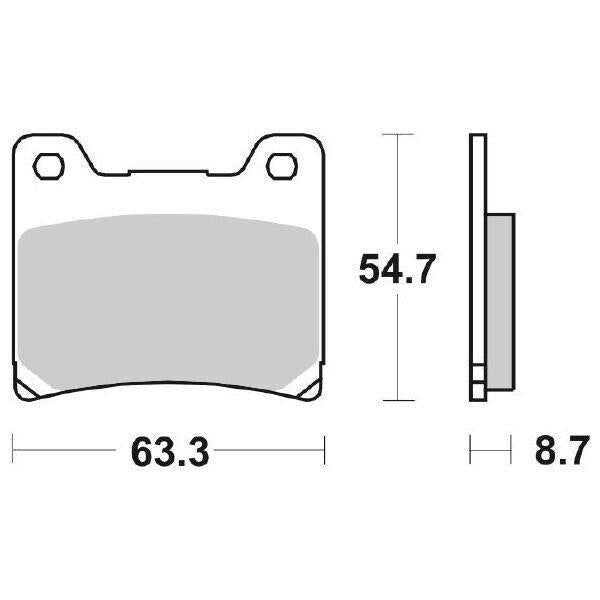 555LS SBS PASTIGLIA FRENO POST per YAMAHA 750 FZ / FZ Genesis 1985-1988