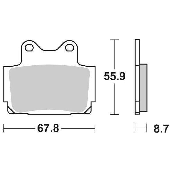 570LS SBS PASTIGLIA FRENO POST per YAMAHA 350 RD LC 1992-1992