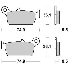 604SI SBS PASTIGLIA FRENO POST per KAWASAKI 250 KLX H 2006-2007