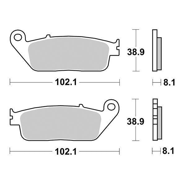 627SP SBS PASTIGLIA FRENO ANT DX o SX per KAWASAKI 750 Z L 2007-2012