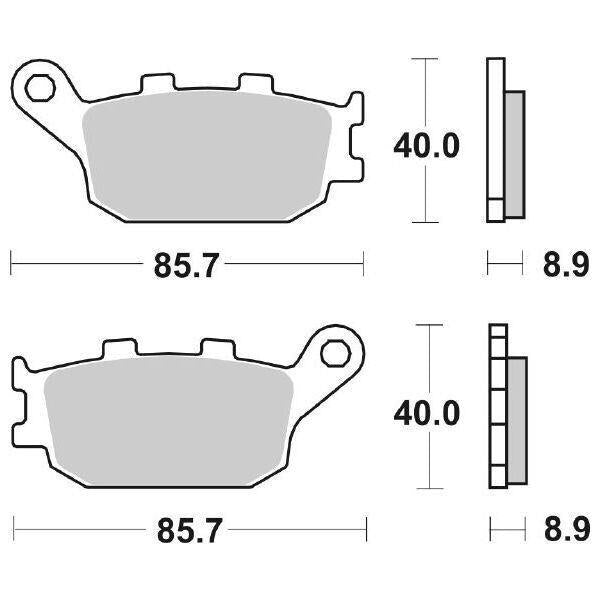 657LS SBS PASTIGLIA FRENO POST per HONDA 650 FMX 2005-2007