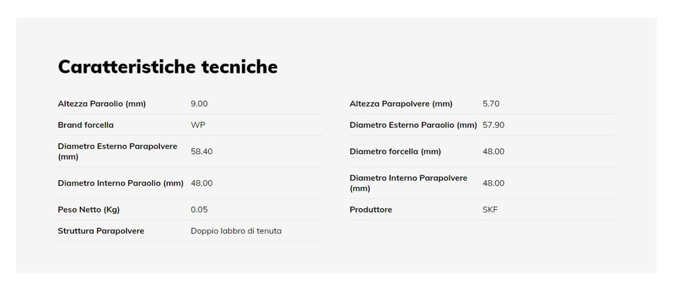 SKF Kit paraolio e parapolvere forcella WP 48 per GAS GAS EC F 500 2024