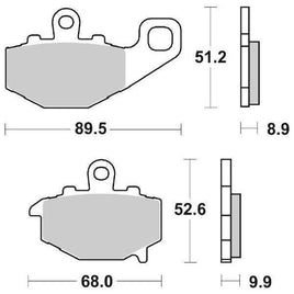 687LS SBS PASTIGLIA FRENO POST per KAWASAKI 1000 Z SX ABS 2017-2019