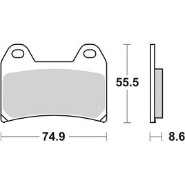 706DS-1 SBS PASTIGLIA FRENO ANT DX o SX per BENELLI 1130 TNT 2004-2006