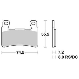 734RS SBS PASTIGLIA FRENO ANT DX o SX per HONDA 400 CB Super Four Vtec 1998-2003