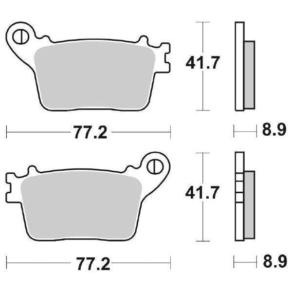 834RQ SBS PASTIGLIA FRENO POST per HONDA 600 CBR RR 2007-2008 - LGMoto SRL