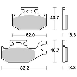 835SI SBS PASTIGLIA FRENO ANT SX per SUZUKI 450 LT A X KingQuad 2007-2010