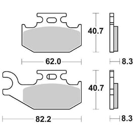 836SI SBS PASTIGLIA FRENO ANT DX per SUZUKI 500 LT A F Vinson 4X4 2002-2007