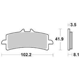 841HS SBS PASTIGLIA FRENO ANT DX o SX per DUCATI 1098 1098 2007-2009