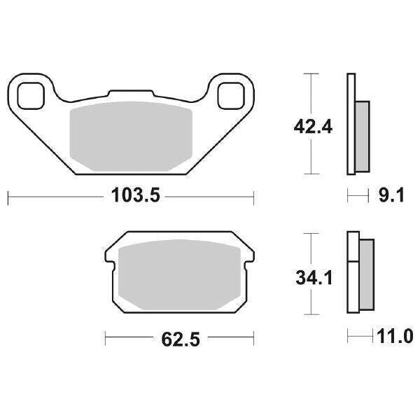 848SI SBS PASTIGLIA FRENO POST per QUADZILLA 250 XRV E 2006-0