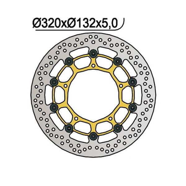 1058 NG DISCO FRENO ANT DX o SX per YAMAHA 1000 YZF-R1M 2015-2024