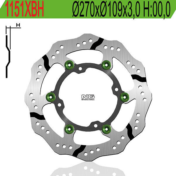 1151XBH NG DISCO FRENO ANT XBH Ø270 per KAWASAKI 250 KX X 2021-2022