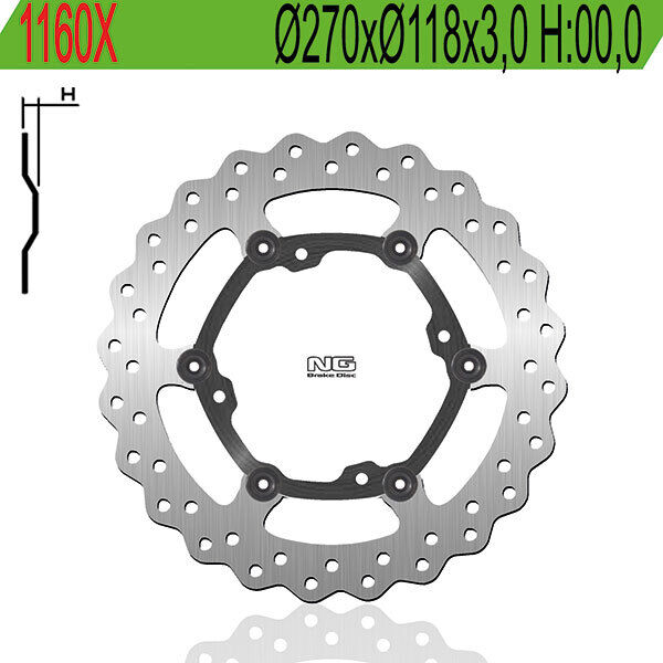 1160X NG DISCO FRENO ANT X Ø270 per SUZUKI 250 RMZ 4T 2007-2023