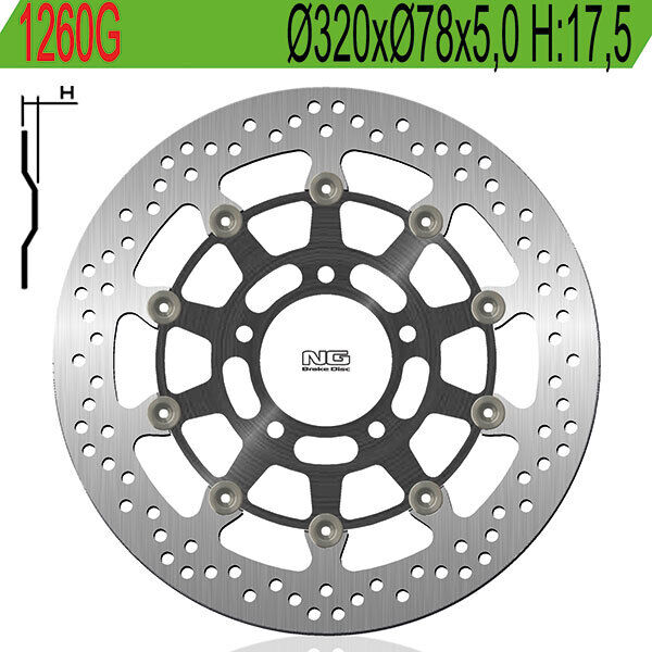 1260G NG DISCO FRENO ANT DX o SX per TRIUMPH 1050 Tiger / Tiger ABS 2007-2014