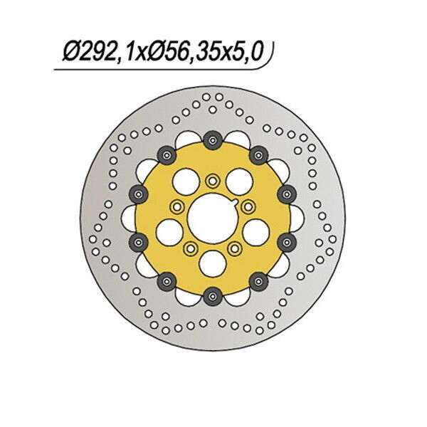 679 NG DISCO FRENO ANT DX o SX per HARLEY DAVIDSON 883 XLL Super Low 2012-2013