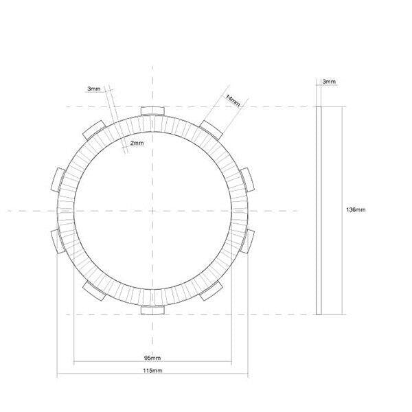 FCC FRIZIONE DISCO SINGOLO GUARNITO originale per YAMAHA 250 YFM Bruin 2005-2006