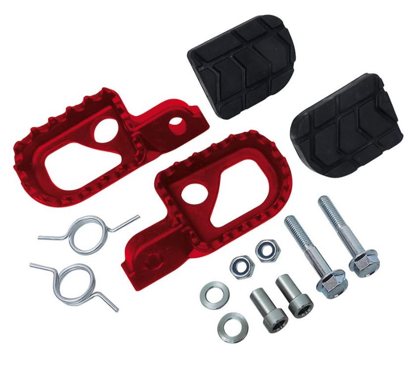 C4 kit Pedane poggiapiedi moto rosse per Beta RR Motard 50 2T EU4 2018 - 2020