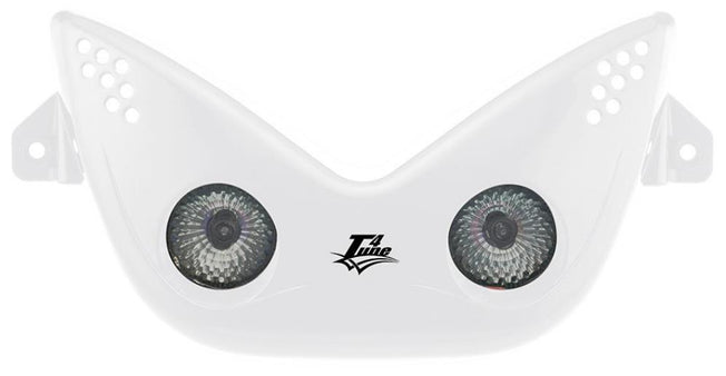 T4 Tune Maschera faro Nitro bianca con leds bianchi per Yamaha Aerox H2O 50 EU2