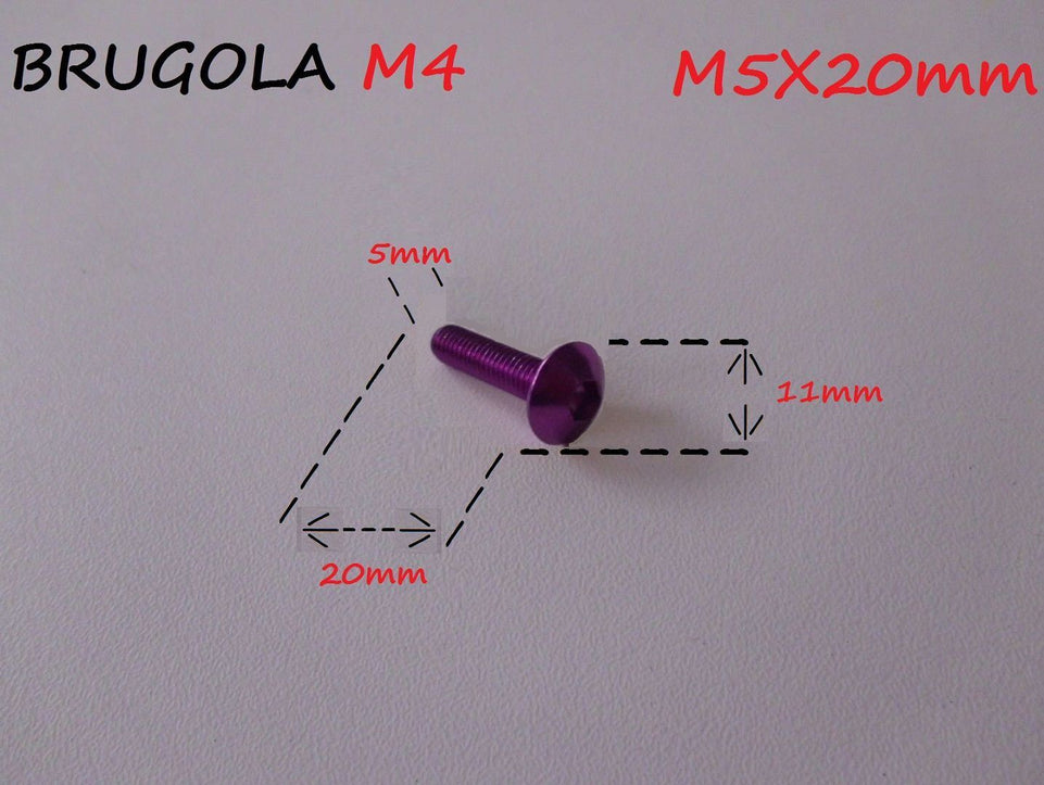 VITE IN ERGAL TESTA BOMBATA TCBEI M5X20 VIOLA MOTO SCOOTER UNIVERSALE