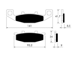 P10738 PASTIGLIE FRENO ANTERIORI ORGANICHE per Kawasaki 750 GPX R 87-89