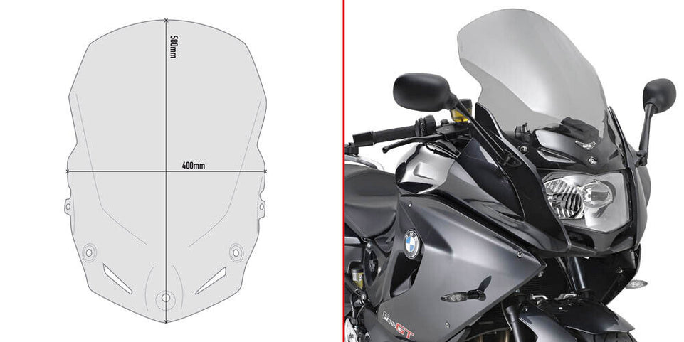 GIVI Cupolino Fumé 58 x 40 per BMW F 800 GT 2013 2014 2015 2016 2017 2018 2019