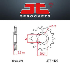 JT Pignone Acciaio 1120 Denti 13 Passo 420 per Fantic 50 Caballero SM 06-08