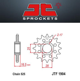 JT Pignone Acciaio 1904 Denti 15 Passo 525 per Ktm 990 Adventure R 10-13