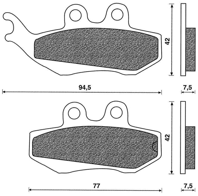 Coppia pastiglie freno Anteriori C4 per Aprilia Pegaso 125 1986-2003