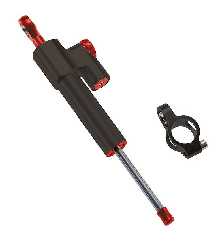 Top4 Kit Ammortizzatore di sterzo nero opaco Universale moto scooter