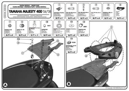 GIVI KIT Piastra Attacco posteriore Bauletto M.lock per Yamaha Majesty 400 04-14