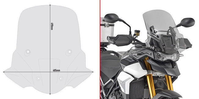 GIVI Cupolino Fumè 49 x 48,5 per TRIUMPH Tiger 900 2020 2021 2022