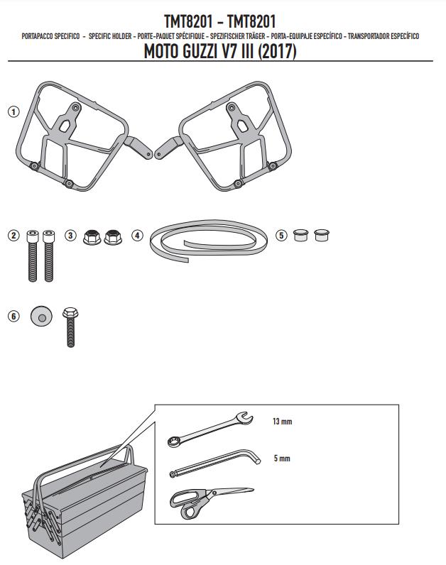 GIVI Telaietto per borse laterali MT501 per M.GUZZI V7III StoneNightPack 2019-20