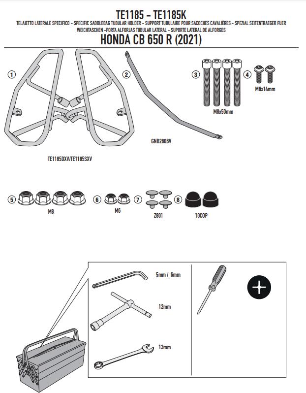 GIVI Telaietto per borse laterali Easylock per Honda CB 650 R 2021 2022 2023