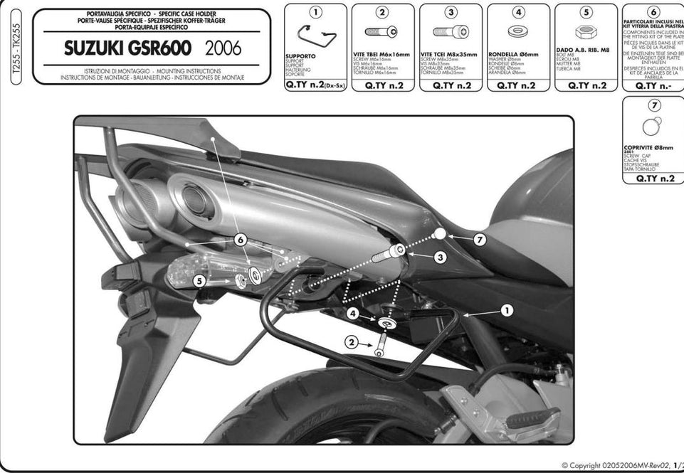 GIVI Telaio per borse soffici laterali per Suzuki GSR 600 2006 - 2011