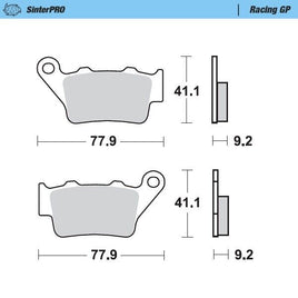 Pastiglie Moto Master per Husqvarna 250 TC (02-03) posteriori GP