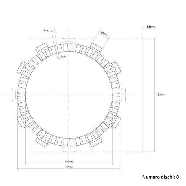 Dischi frizione guarniti FCC PER Suzuki RM 250 (94-95)