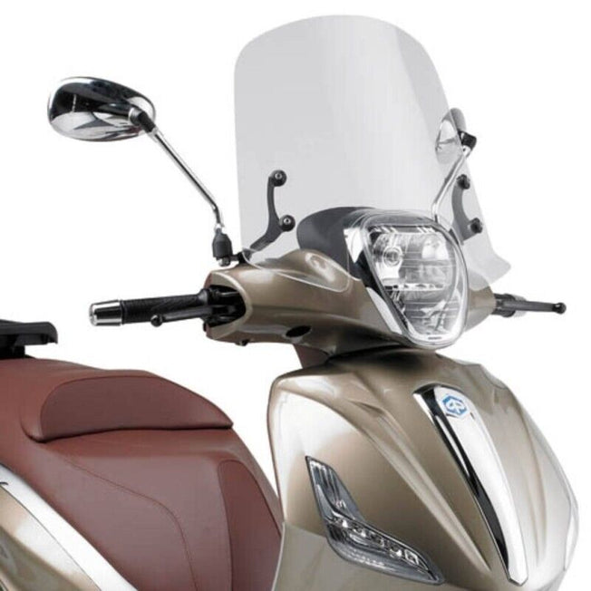 KAPPA Parabrezza Trasparente + Attacchi Per Piaggio Beverly 350 2010-2020