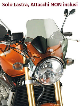 KAPPA Parabrezza Fumé + Kit Fissaggio 31,2X40,8Cm Per Honda Hornet 600 2003-2006