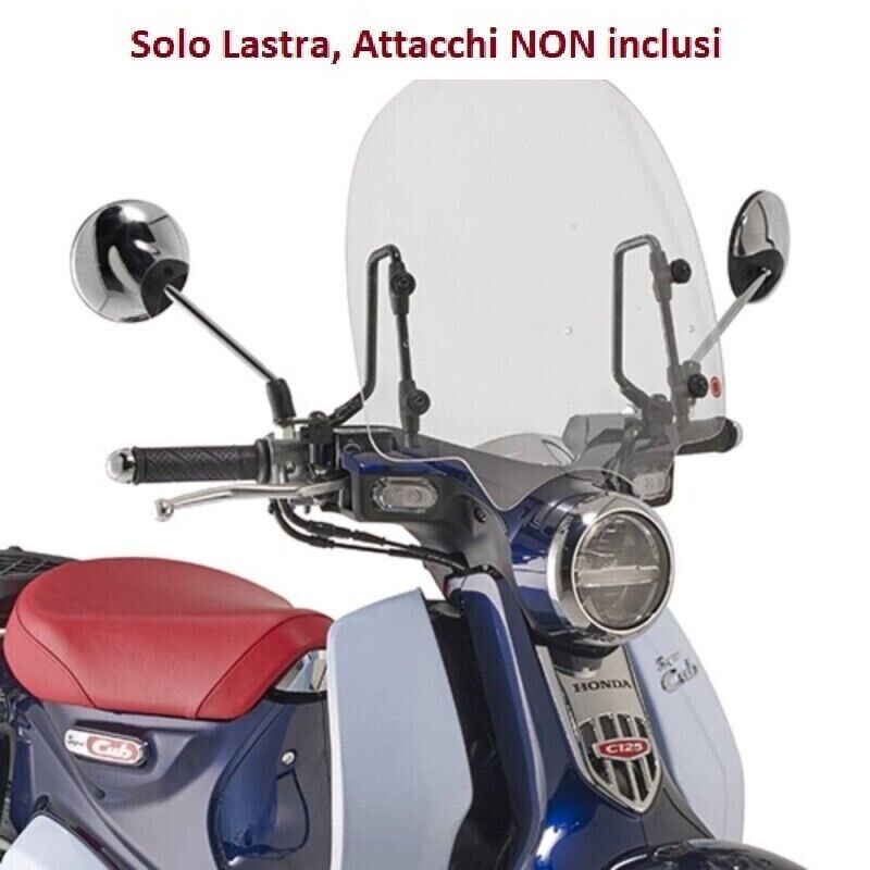 KAPPA Parabrezza Trasparente Solo Lastra Per Honda Super Cub C125 2022-2023