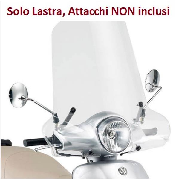 KAPPA Parabrezza Trasparente Solo Lastra 50X63Cm Per SYM Fiddle II 50 2009-2014
